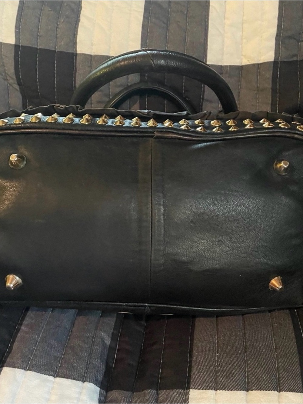 Vintage Y2K Betsey Johnson 2005 "We're Just Frilled" Ruffled Studded Satchel - Picture 5 of 9